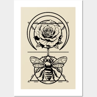 bee rose moon Posters and Art